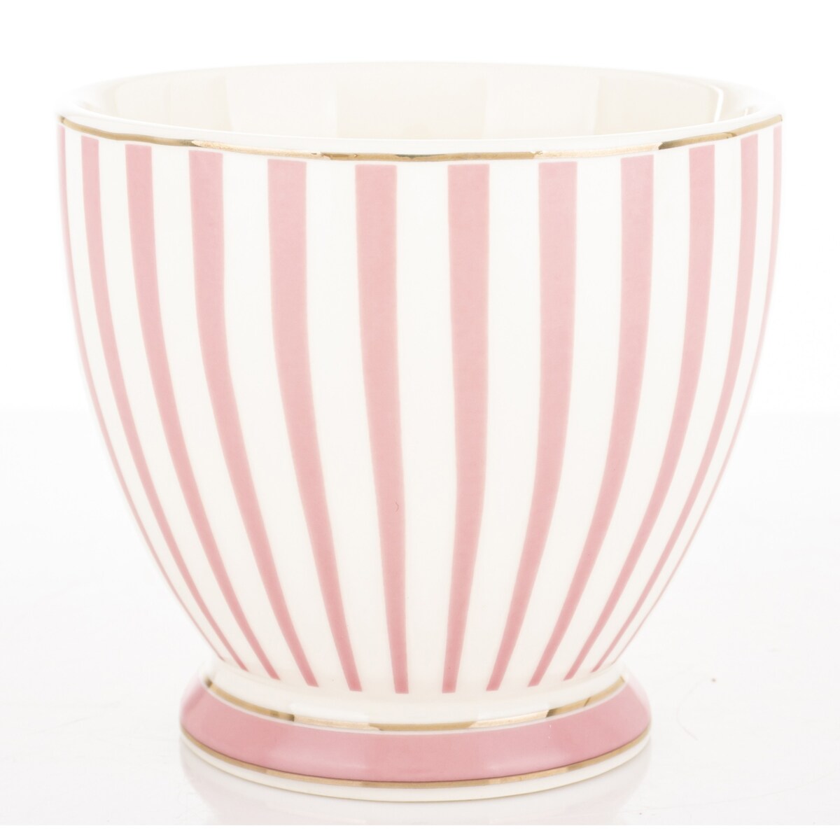 Kubek-filiżanka porcelanowy w paski w pudełku 450 ml TASSA - różowy