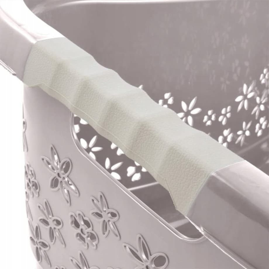 Kosz na pranie do magla Lasse 50 L szary z miękkimi uchwytami Keeeper