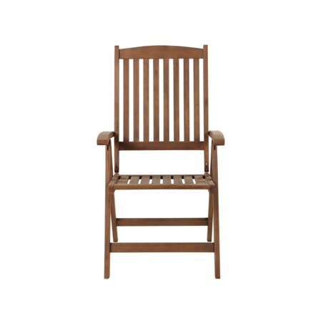 Zestaw 2 krzeseł ogrodowych drewno akacjowe z poduszkami złamana biel AMANTEA