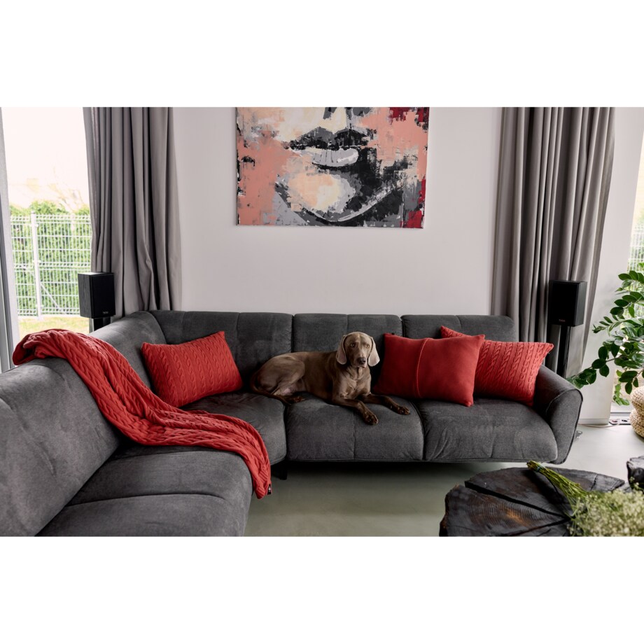 Poszewka warkocz podłużna ceglasta, 40 x 60 cm, La Manta