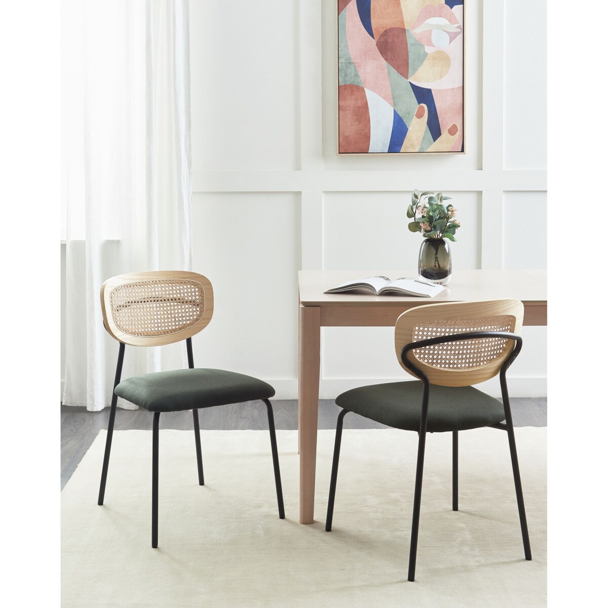 Krzesło do jadalni Zestaw 2 Ciemnozielony MAYETTA