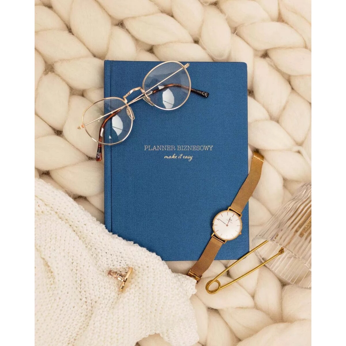 Organizer BIZNESOWY. Navy Sparkle