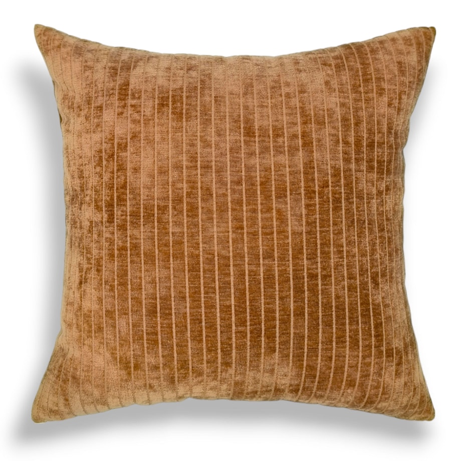 Ruda poduszka dekoracyjna w prążki 45x45 Lines