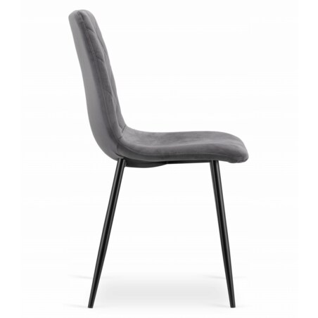 Zestaw Stół Do Jadalni Kuchni Salonu Biura Okrągły Todi 80 Czarny + 4 Krzesła Turin Ciemnoszare