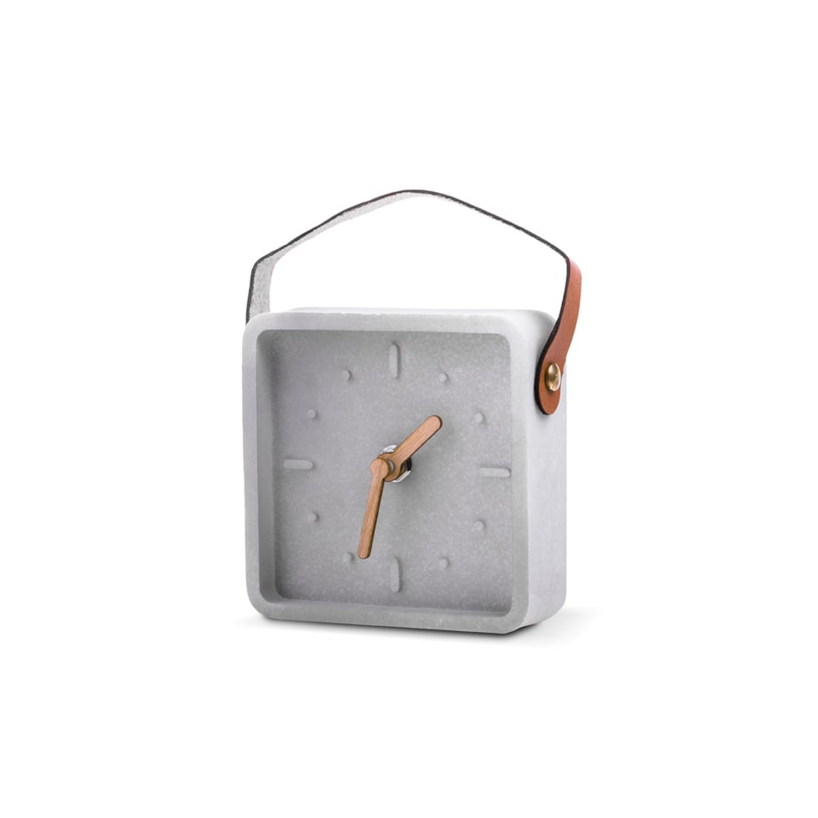 Konsimo NATUS Zegar, jasny szary/brązowy