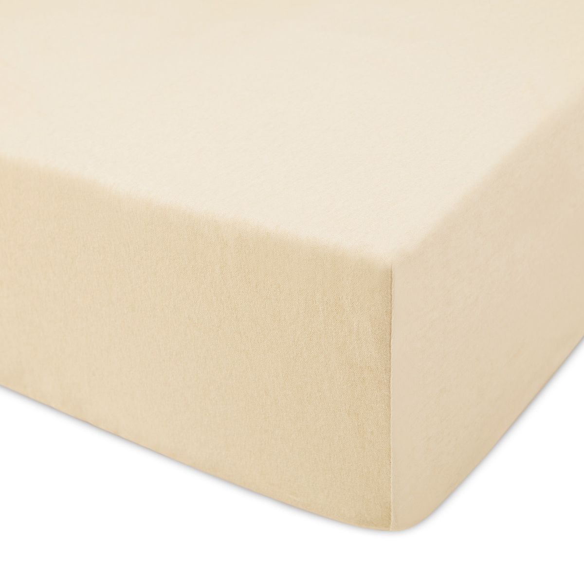 Prześcieradło z bawełny jersey z gumką 120x200 kolor jasny beż PREMIUM