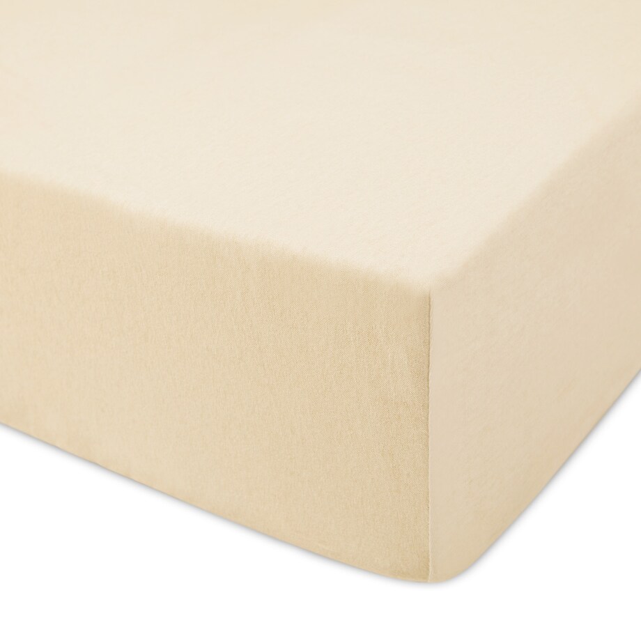 Prześcieradło z bawełny jersey z gumką 120x200 kolor jasny beż PREMIUM