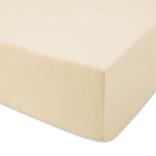 Prześcieradło z bawełny jersey z gumką 120x200 kolor jasny beż PREMIUM