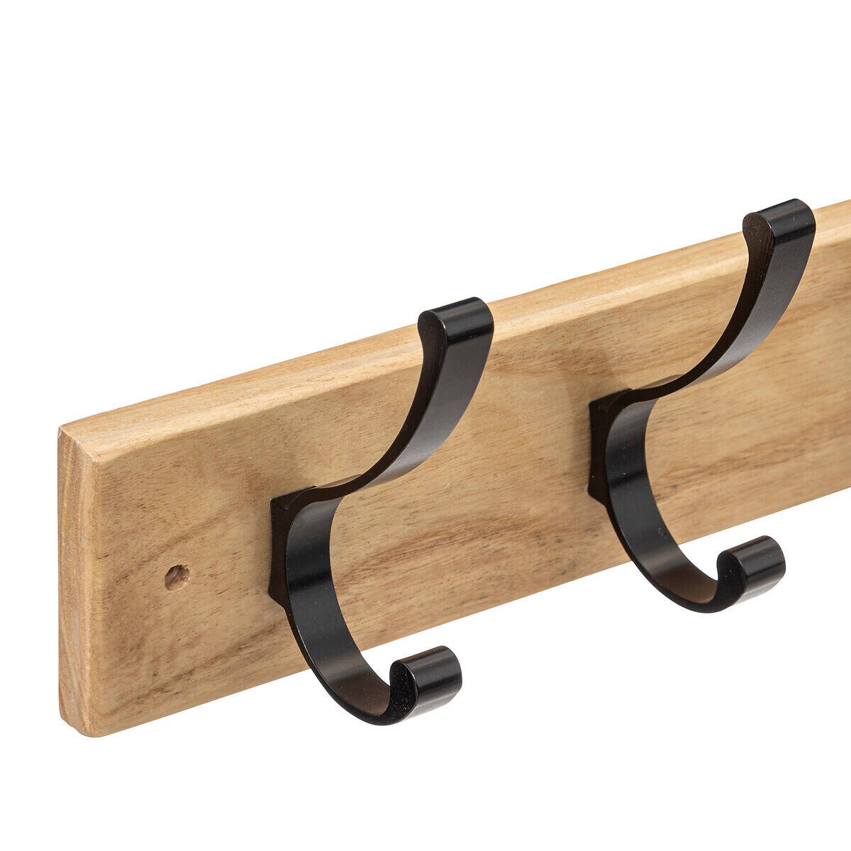 Ścienny wieszak do przedpokoju z drewna paulownia, 6 metalowych haczyków