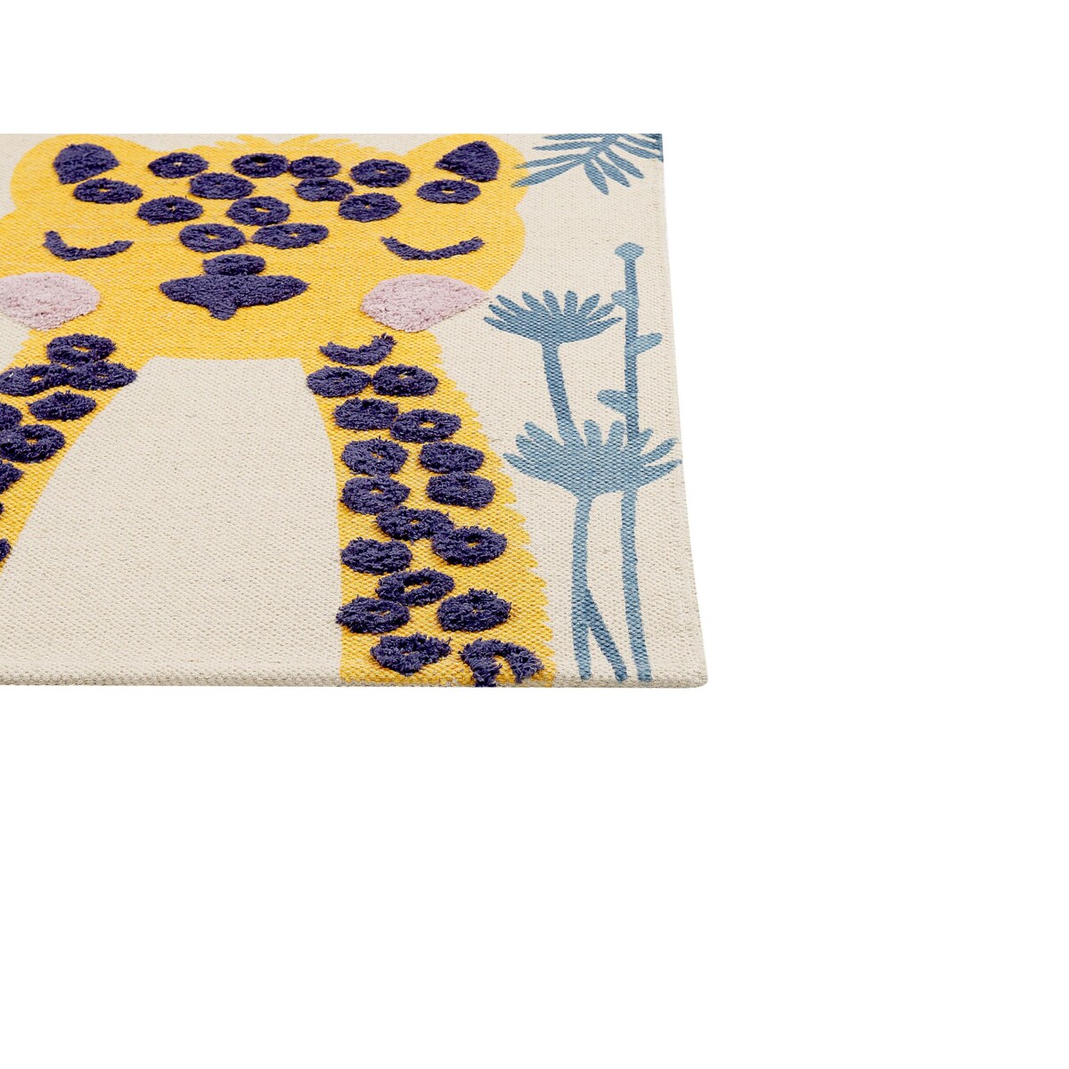 Dywan dziecięcy bawełniany motyw lamparta 80 x 150 cm wielokolorowy LUAS