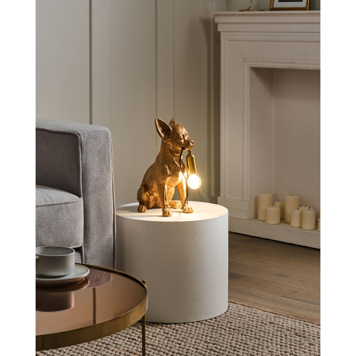 Lampa stołowa Pies ROCCO Złoty