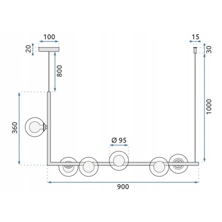 Lampa Sufitowa 6 Głowic Metalowa Czarna Industrial