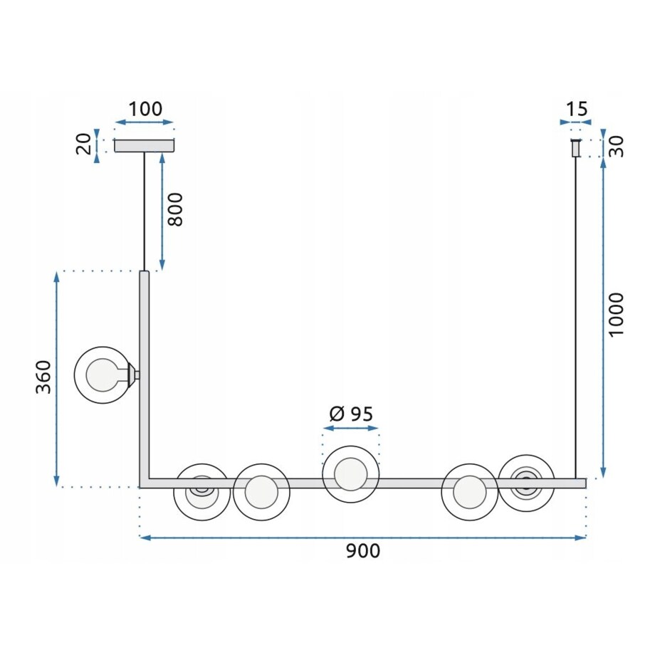 Lampa Sufitowa 6 Głowic Metalowa Czarna Industrial