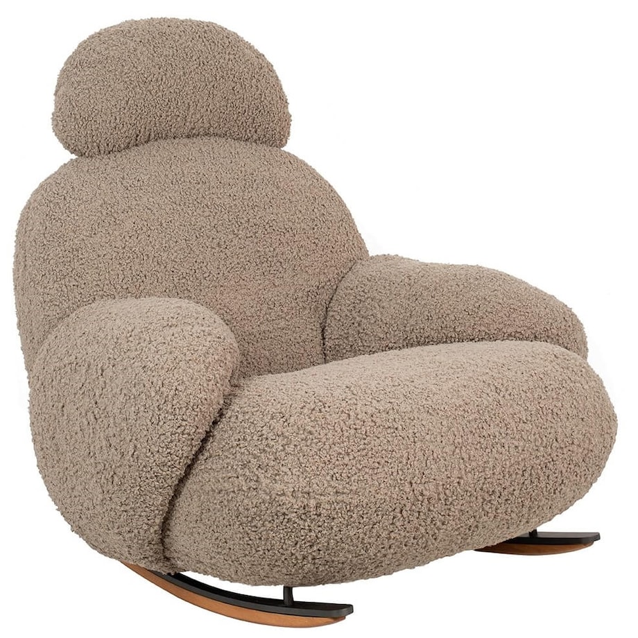 Pluszowy fotel bujany PLUSH TEDDY KH0101009574 ciemny beżowy, King Home