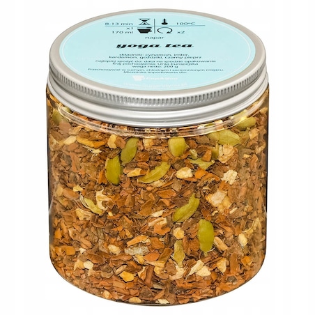 Herbata ziołowa YOGA TEA o smaku rozgrzewającej mieszanki przypraw PREMIUM - herbata liściasta sypana mieszanka napar susz - gotowa na prezent upominek