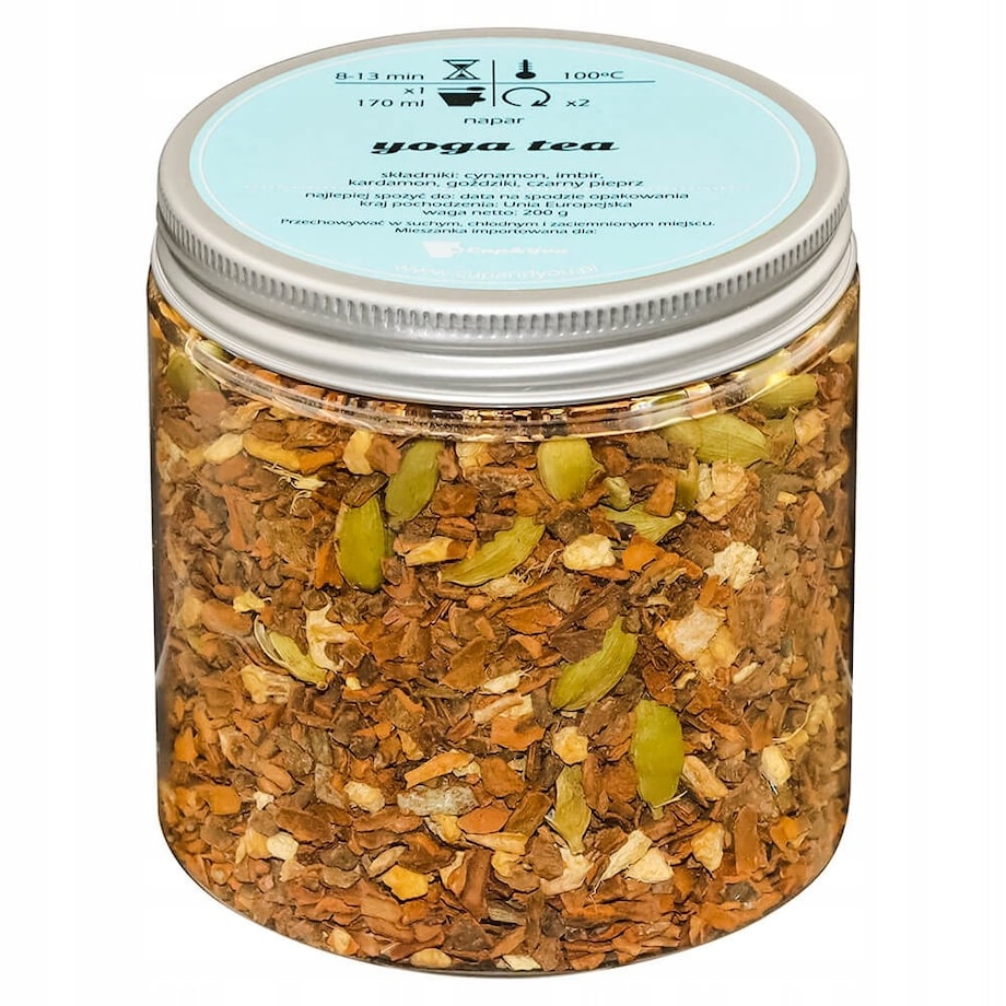 Herbata ziołowa YOGA TEA o smaku rozgrzewającej mieszanki przypraw PREMIUM - herbata liściasta sypana mieszanka napar susz - gotowa na prezent upominek