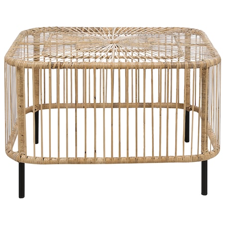 Stolik kawowy ogrodowy CESENATICO 67 cm 67 cm Rattan Naturalny