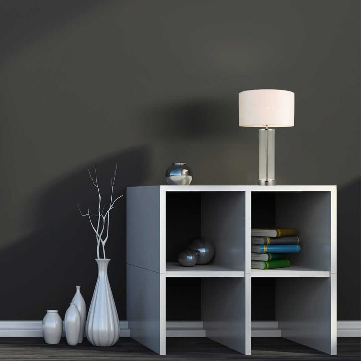 Tkaninowa lampa stojąca Lessina 70600 Endon biała srebrna transparentna