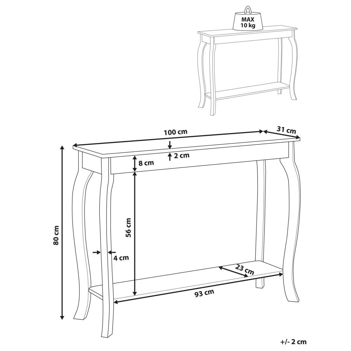 Konsola czarna HARTFORD