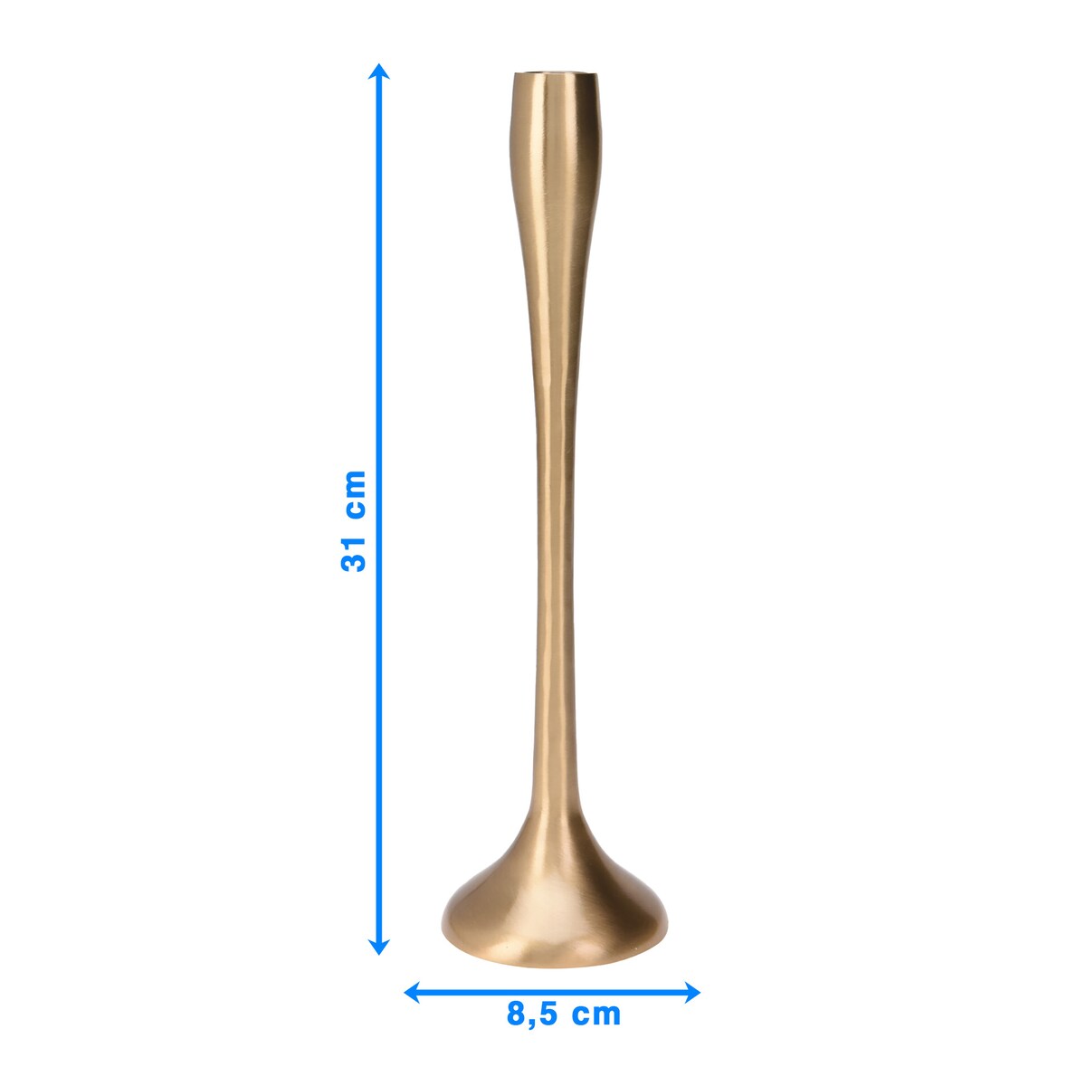 Świecznik Metalowy Pojedynczy Na Świecę Świeczki Świąteczny Glamour 31 cm