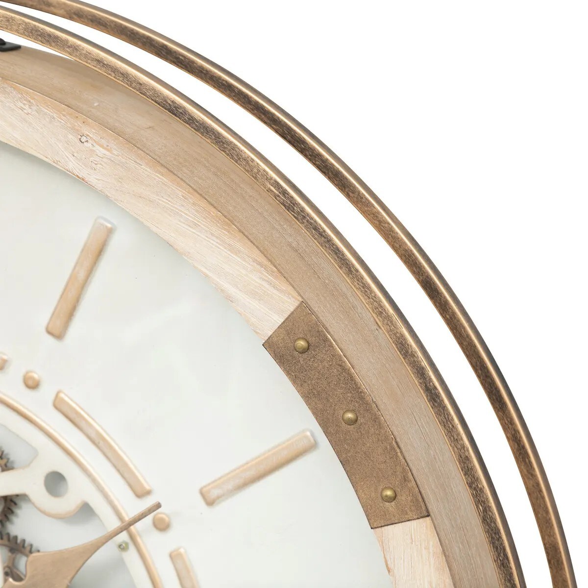 Zegar wiszący beżowo - złoty Sonika 74 cm