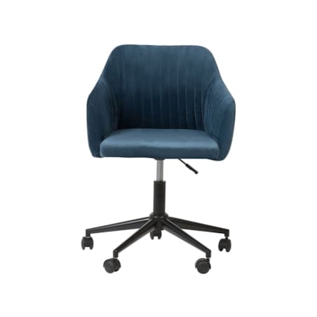 Krzesło biurowe regulowane welurowe niebieskie VENICE