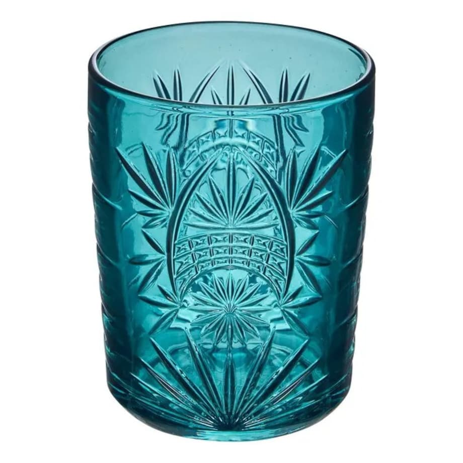 Komplet 4 szklanek, 350 ml, Ayla, odcienie zieleni/niebieskiego