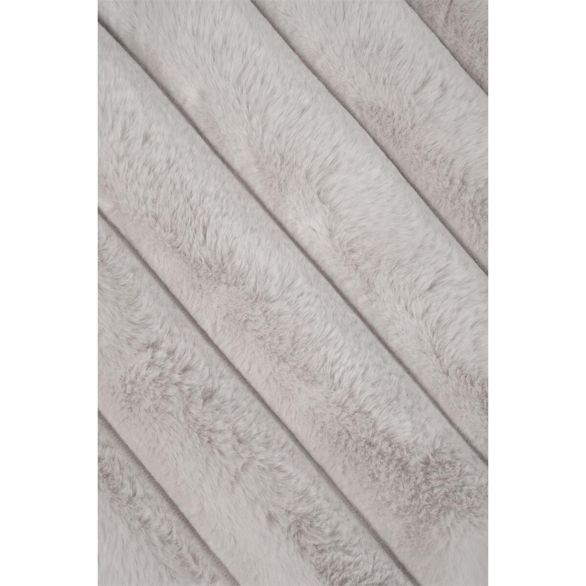 Koc puszysty w szerokie prążki 130x160 cm POLARISO szary