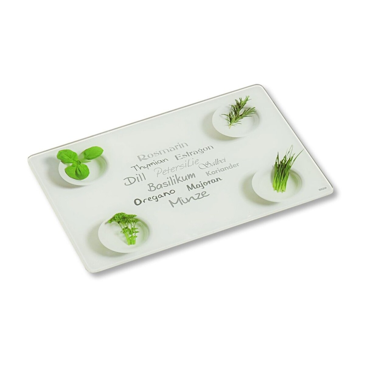 Kesper Płyta do krojenia szklana "zioła" wymiary 30 x 20 x 0,4 cm