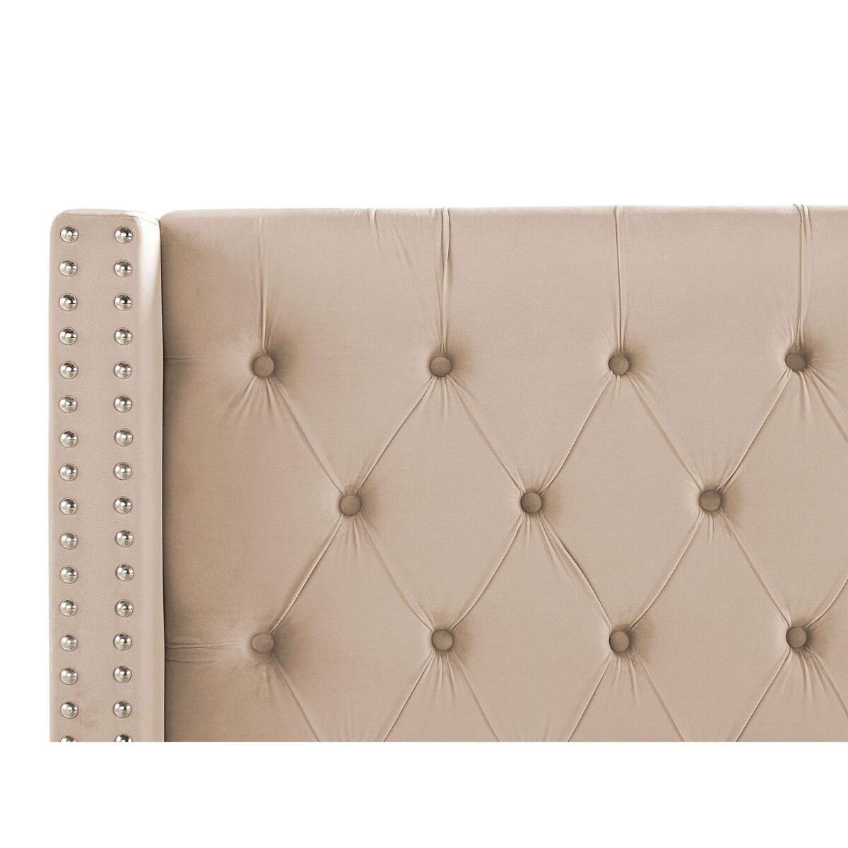 Łóżko welurowe 140 x 200 cm beżowe LUBBON