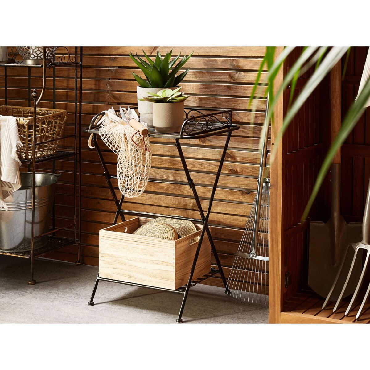 Stolik pomocniczy metalowy czarny ANCUD