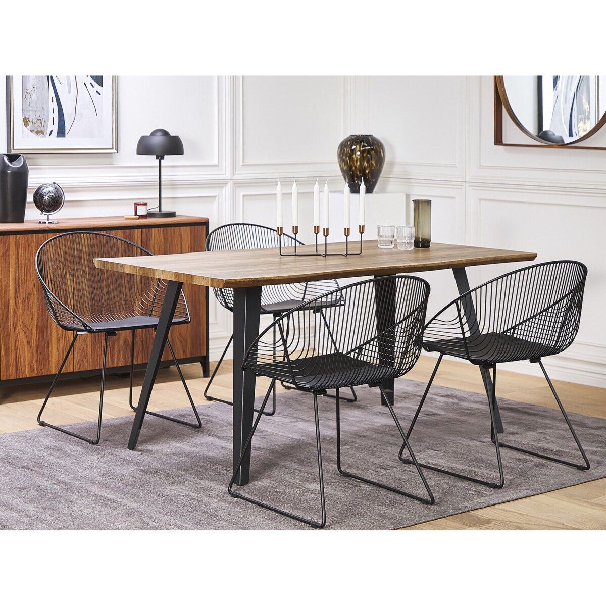 Zestaw 2 krzeseł do jadalni czarny AURORA