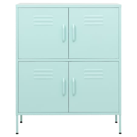 vidaXL Szafka, miętowa, 80x35x101,5 cm, stalowa