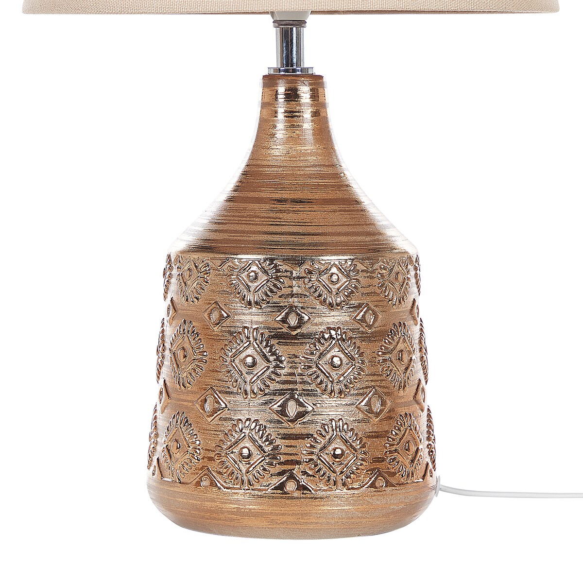 Lampa stołowa WARI Ceramika Złoty brąz