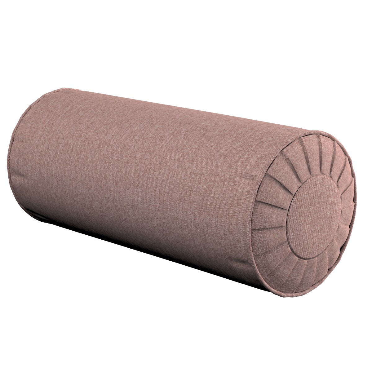 Poduszka wałek z zakładkami, zgaszony róż szenil, Ø20 x 50 cm, City