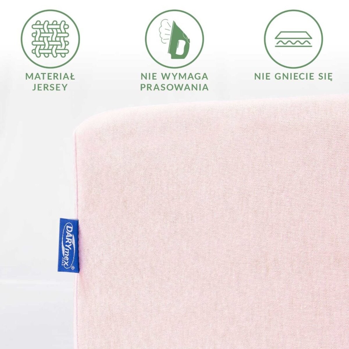 Prześcieradło jersey z gumką 60x120 kolor Róż kwarcowy, Darymex