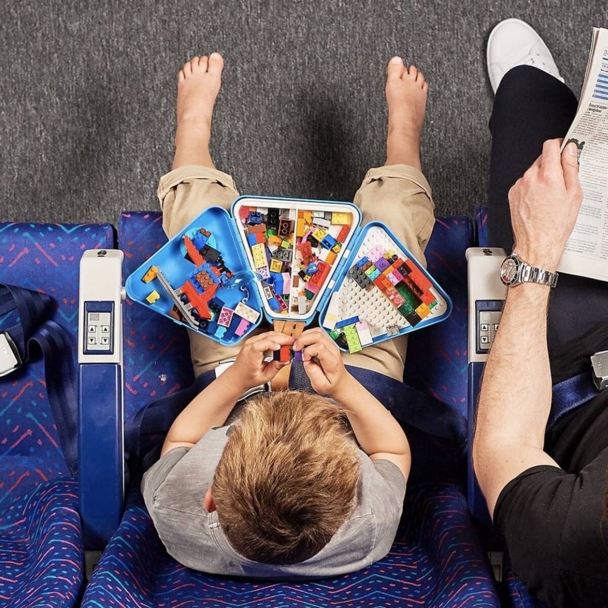 Przenośne pudełko, pojemnik na zabawki TeeBee - niebieskie