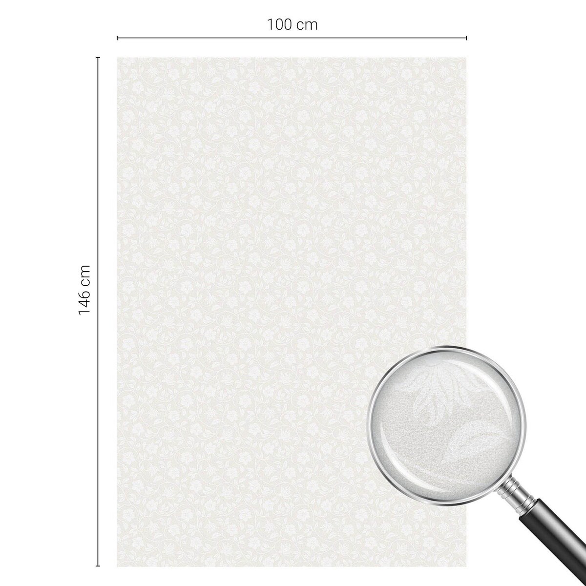 Folia na szybę chroniąca prywatność - Delikatne wzory kwiatowe klasyczna elegancja - 100x146 cm