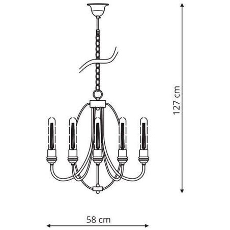 Żyrandol LAMPA wisząca CANARIA LP-6704/5P Light Prestige industrialna OPRAWA świecznikowy ZWIS na łańcuchu czarny