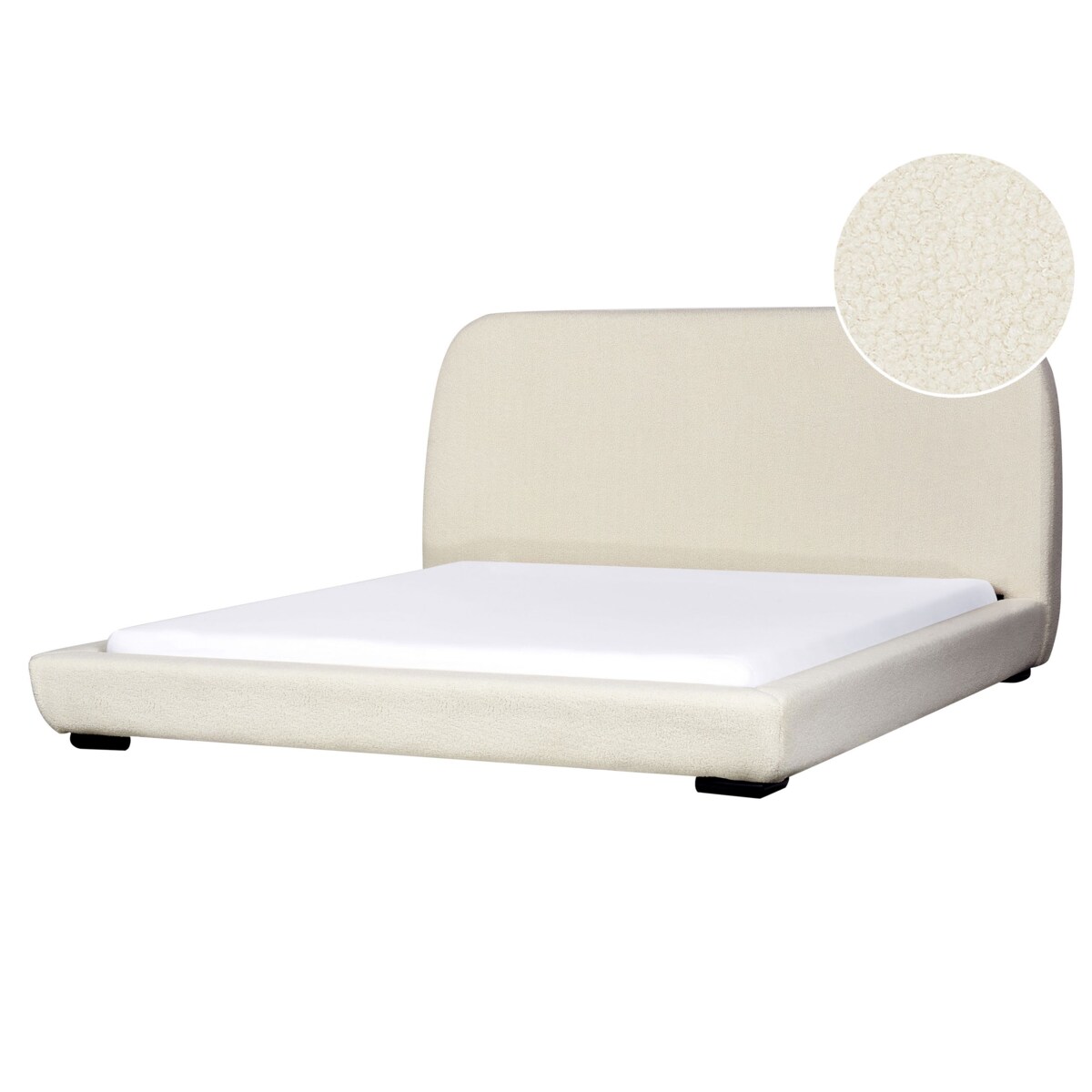 Łóżko wodne boucle 180 x 200 cm beżowe ROISEL