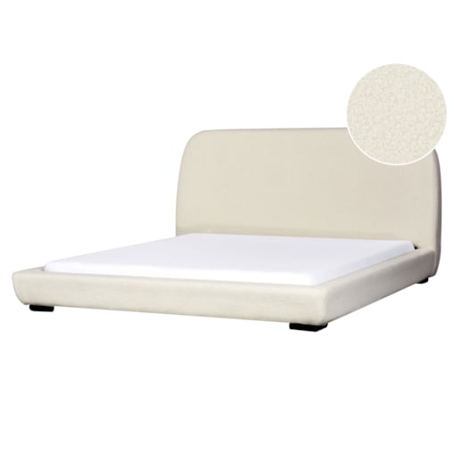 Łóżko wodne boucle 180 x 200 cm beżowe ROISEL