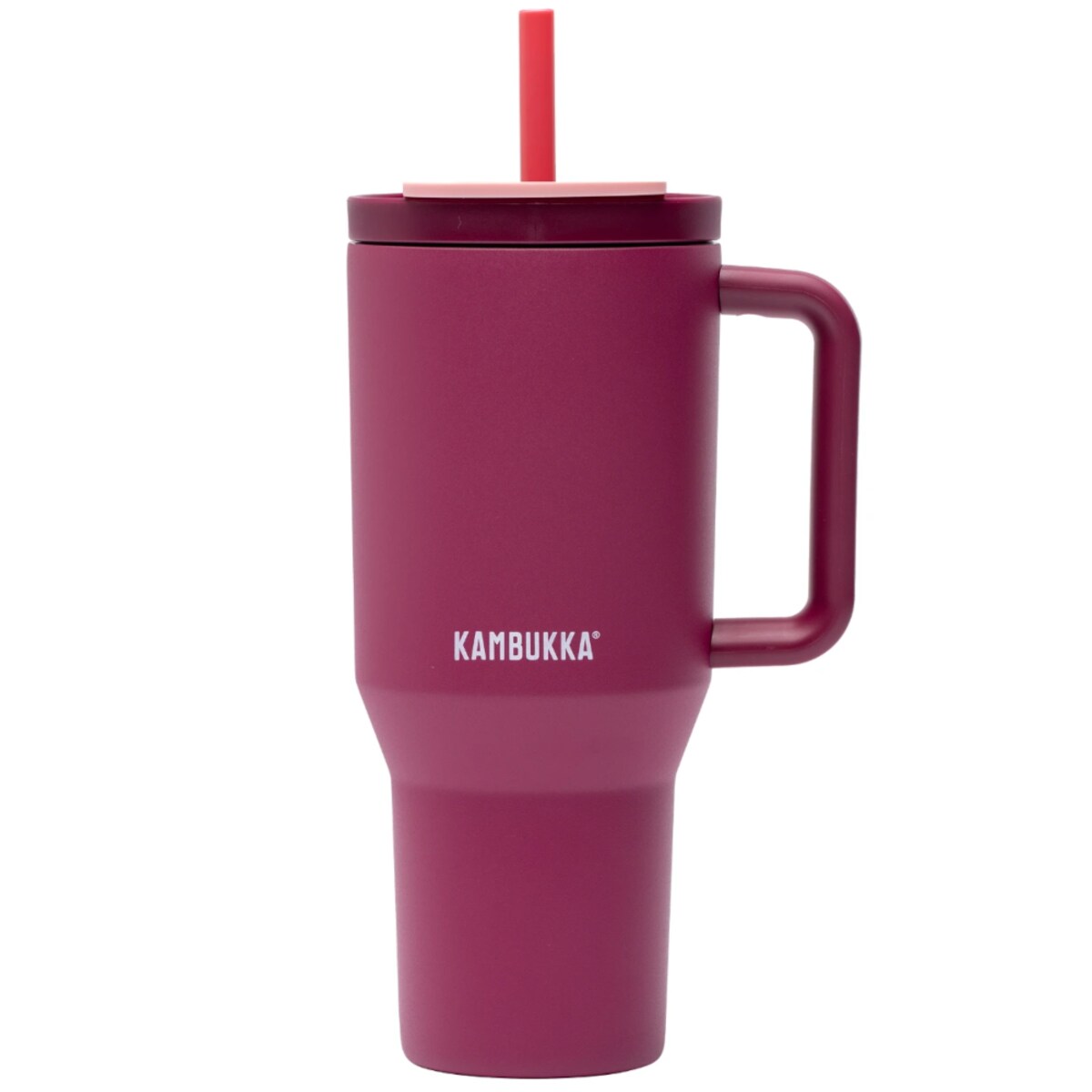 Kubek termiczny ze słomką 950ml butelka termiczna z uchytem i słomką Rio Tumbler - Burgundy Bloom