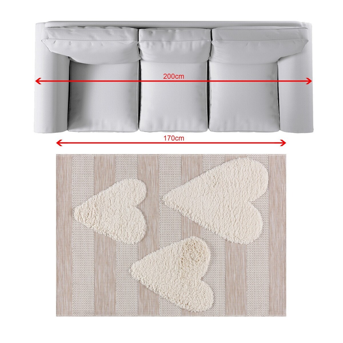 Dywan Little Hearts 120x170cm, 120 x 170 cm