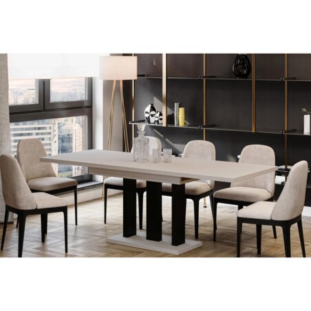 Stół rozkładany APPIA 130(210)x80 kaszmirowy mat/czarny mat