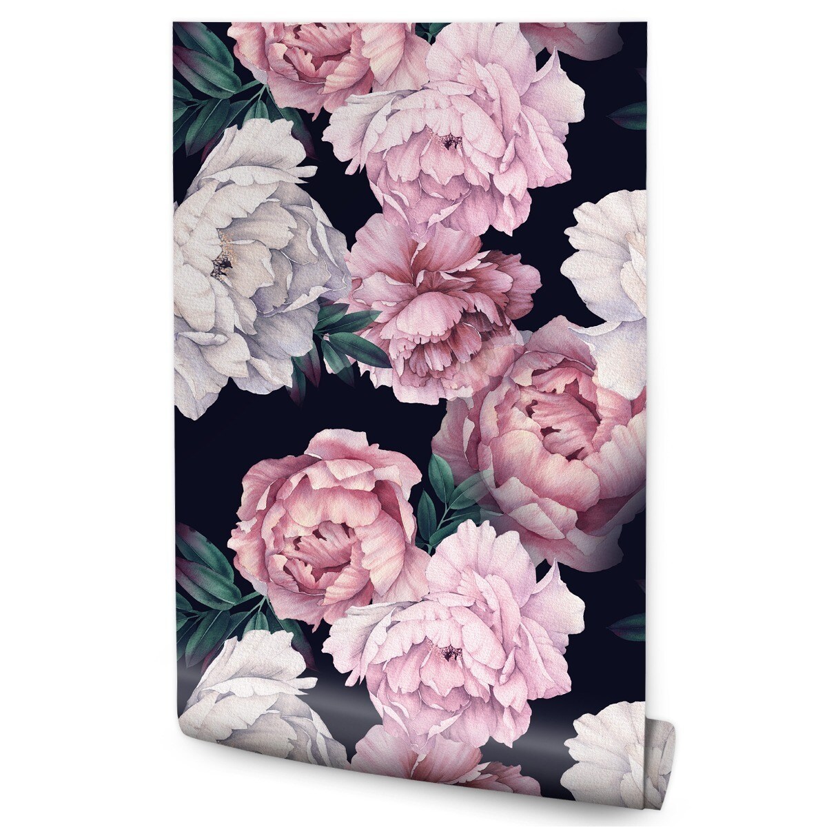 Tapeta Kolorowe PIWONIE Malowane Kwiaty Akwarela