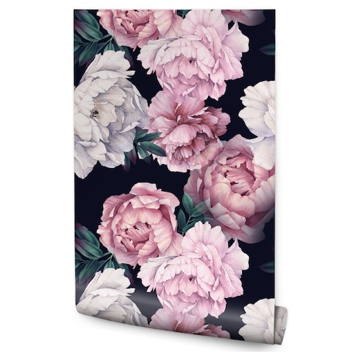 Tapeta Kolorowe PIWONIE Malowane Kwiaty Akwarela