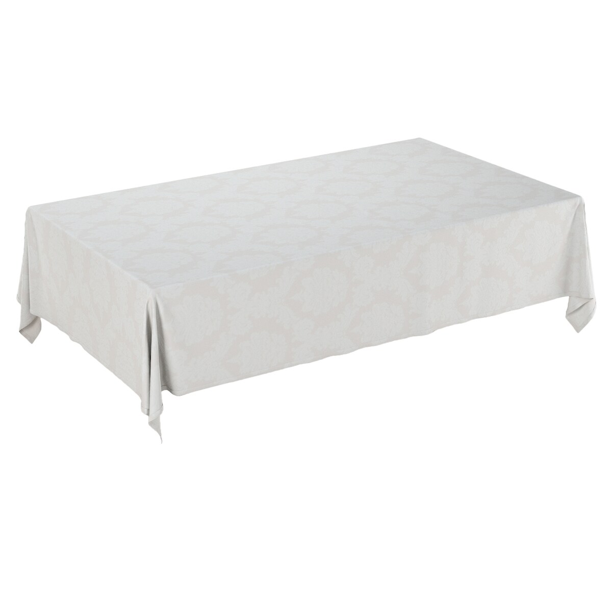 Obrus prostokątny 130 x 160 cm liście akantu na jasno-popielatym tle