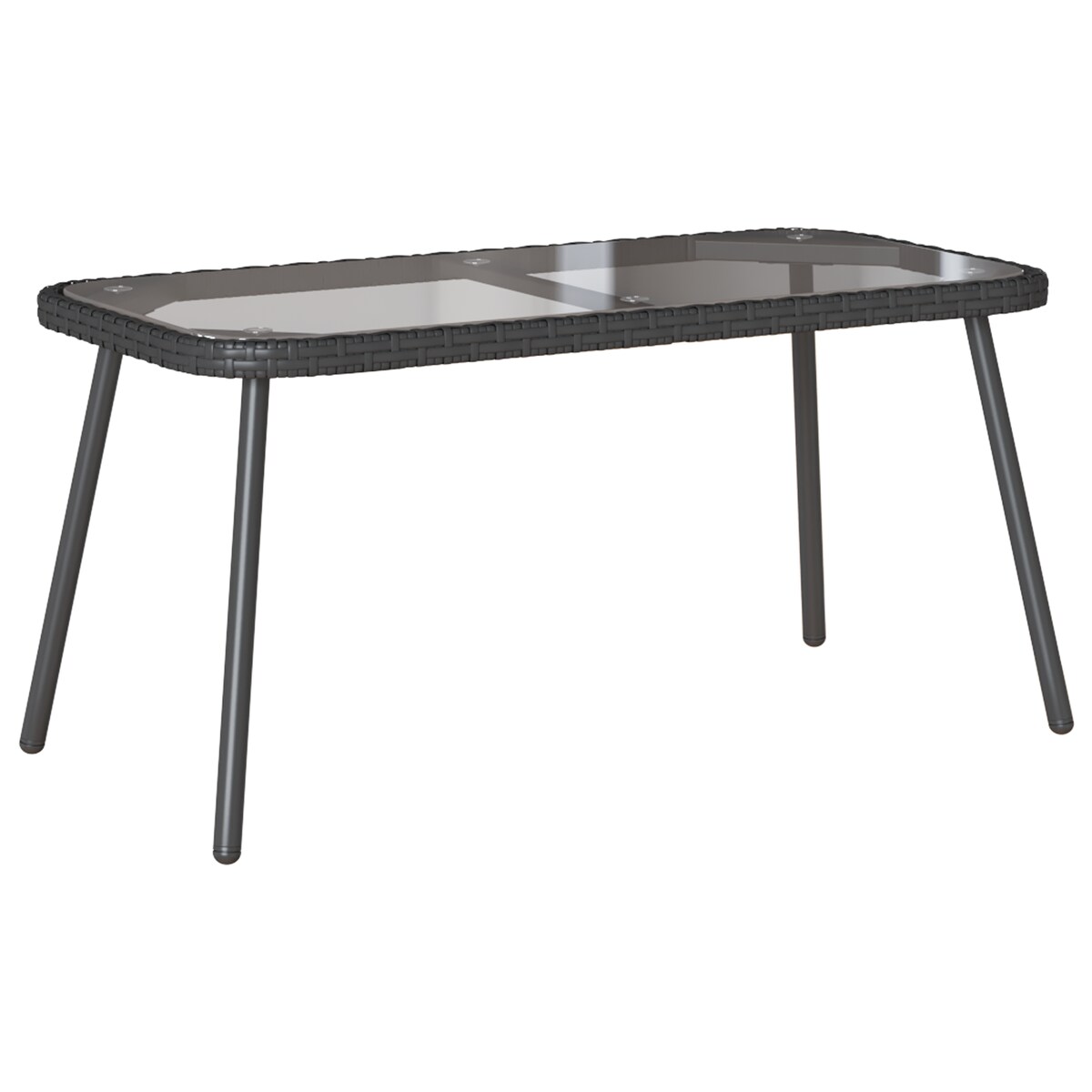 Stolik kawowy vidaXL Czarny 90x45x42 cm z polirattanu