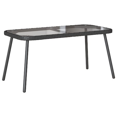 Stolik kawowy vidaXL Czarny 90x45x42 cm z polirattanu