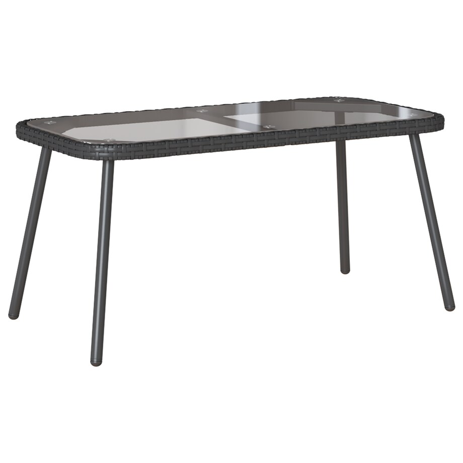 Stolik kawowy vidaXL Czarny 90x45x42 cm z polirattanu